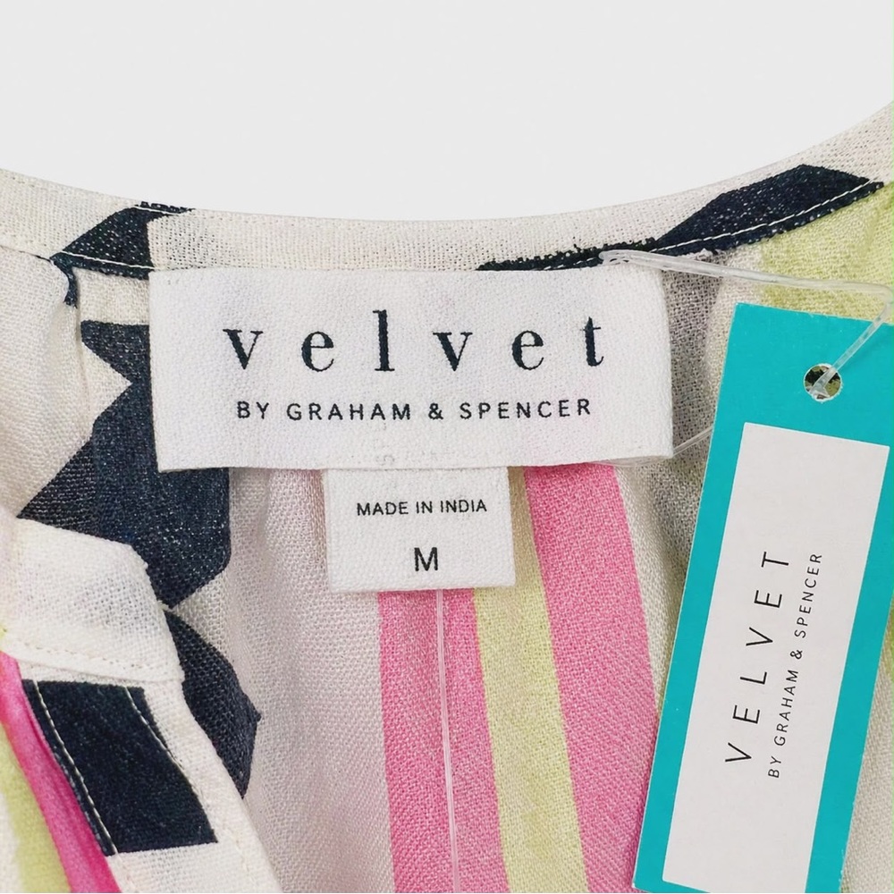 NWT MED Velvet by Graham & Spencer “Danica Neon” Jacquard Tiered Boho Mini Dress - Picture 9 of 10